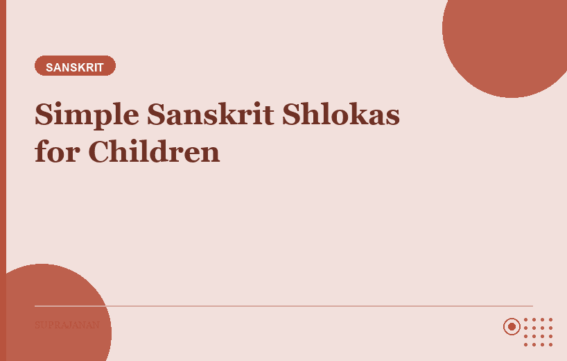 Simple Sanskrit Shlokas for Children: Easy-to-Learn Verses